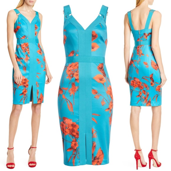 Ted Baker Dresses & Skirts - Ted Baker Jordja Floral V-Neck Body-con Dress